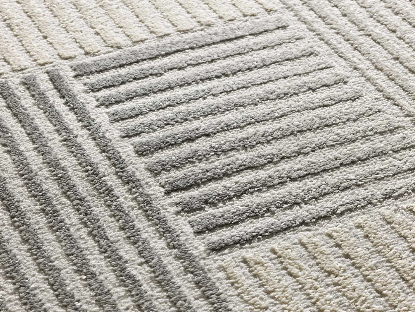 Alfombra De Salón-Alfombra interior - geométrico con relieve - - 160 x 230 cm - BARESA Gris