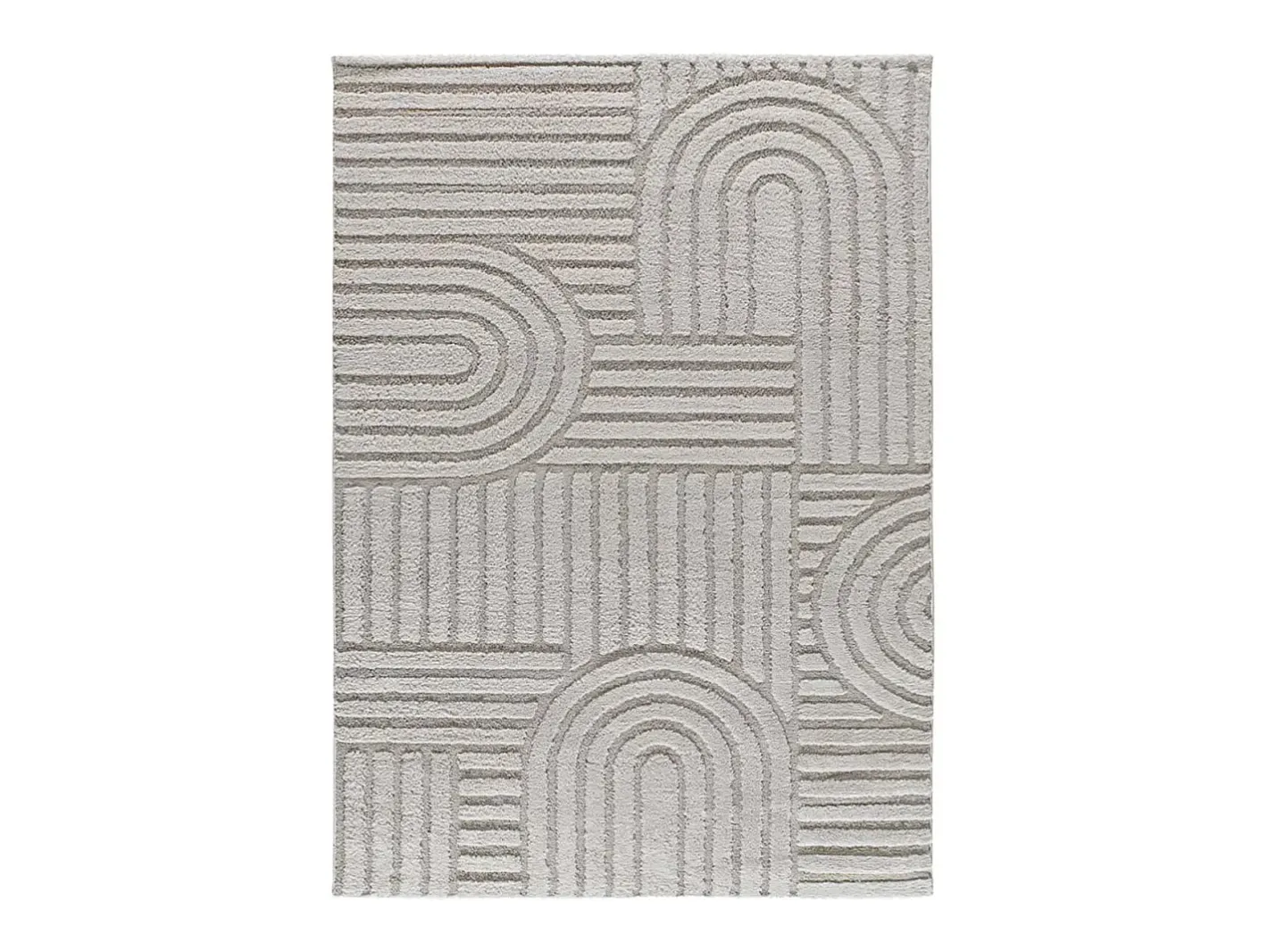 Alfombra interior - geométrico con relieve - gris - 152 x 235 cm - JUNO Gris claro Clearance