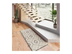 Alfombra interior - geométrico - / blanco - 80 x 200 cm - SIROCO Azul Online