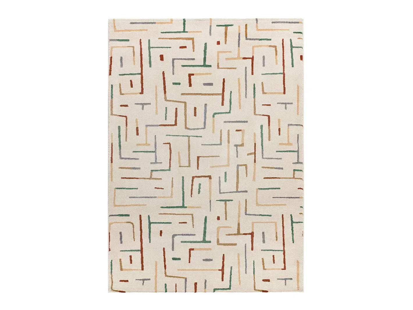 Alfombra interior - geométrico - multicolor - 133 x 190 cm - BERUTI Beige / Multicolor Best