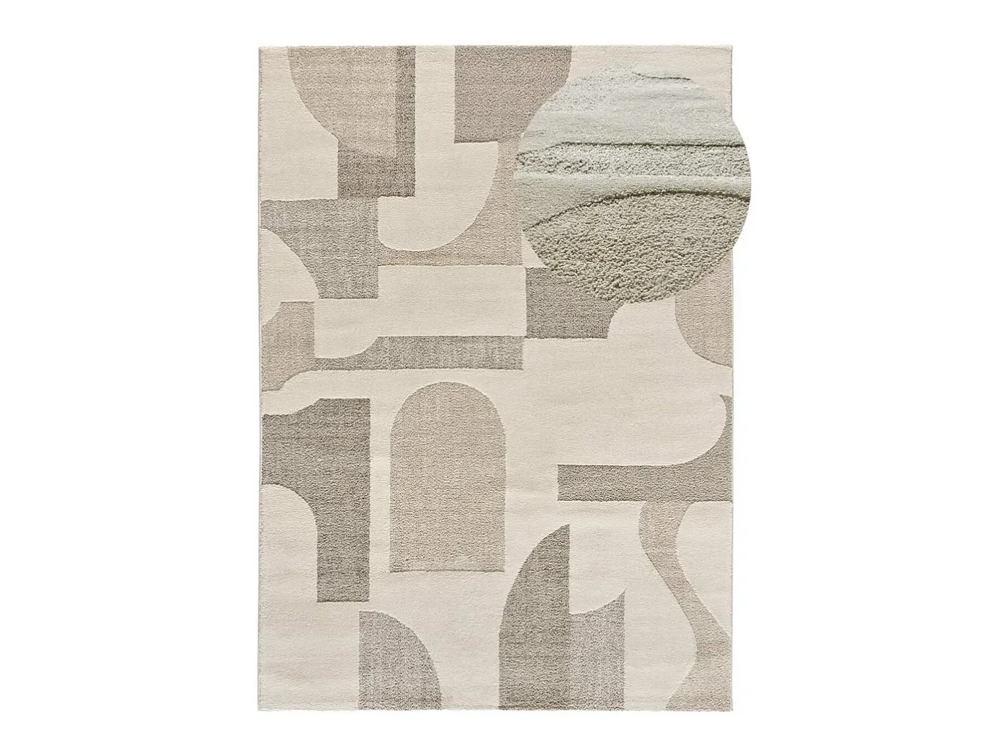 Alfombra interior - geométrico con relieve - - 160 x 230 cm - VERONA Crema Discount