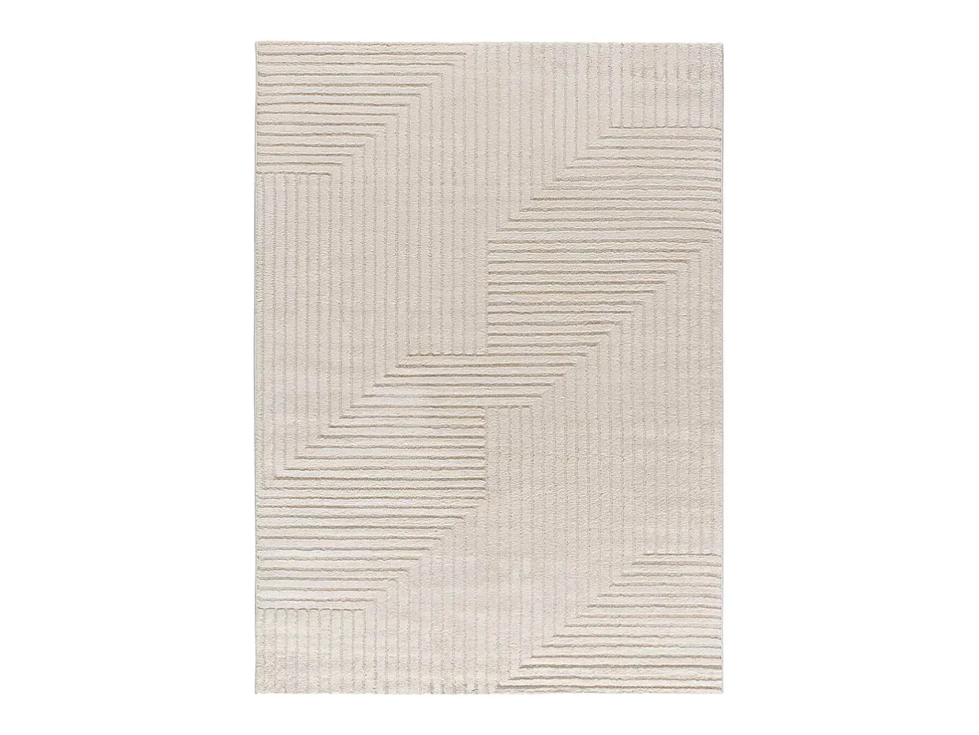 Alfombra interior - geométrico con relieve - - 80 x 150 cm - VERONA Crema