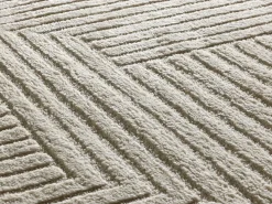 Alfombra interior - geométrico con relieve - - 80 x 150 cm - VERONA Crema