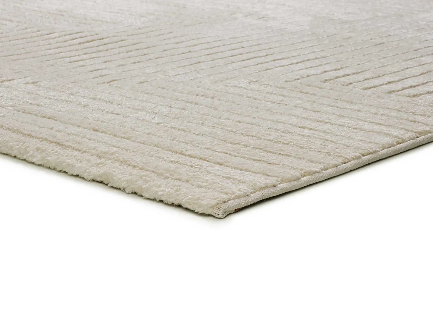 Alfombra interior - geométrico con relieve - - 80 x 150 cm - VERONA Crema