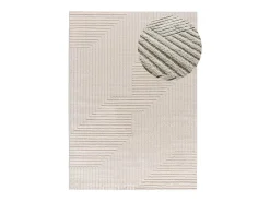 Alfombra interior - geométrico con relieve - - 80 x 150 cm - VERONA Crema