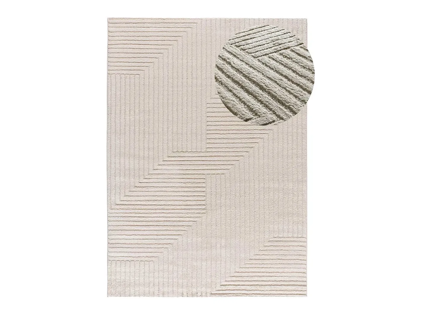 Alfombra interior - geométrico con relieve - - 80 x 150 cm - VERONA Crema