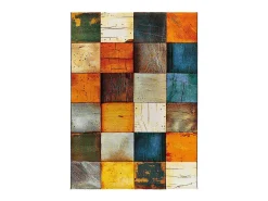 Alfombra interior - geométrico - multicolor - 120 x 170 cm - SYBIL Naranja / Verde / Beige / Amarillo / Multicolor Outlet
