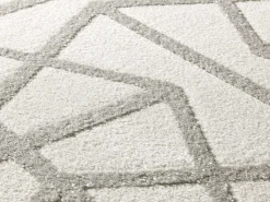 Alfombra De Salón-Alfombra interior - geométrico con relieve - plata - 133 x 190 cm - FLORA Plateado