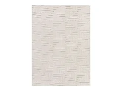 Alfombra interior - geométrico con relieve - crema - 120 x 170 cm - ESTILO Blanco