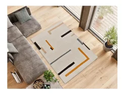 Alfombra interior - geométrico - beige / naranja - 160 x 230 cm - LESSIA Naranja / Beige Online