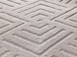 Discount Alfombra interior - geométrico con relieve - crema - 80 x 150 cm - ESTILO Blanco