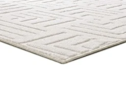 Discount Alfombra interior - geométrico con relieve - crema - 80 x 150 cm - ESTILO Blanco