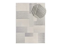 Alfombra interior - geométrico con relieve - - 80 x 150 cm - BARESA Gris Outlet