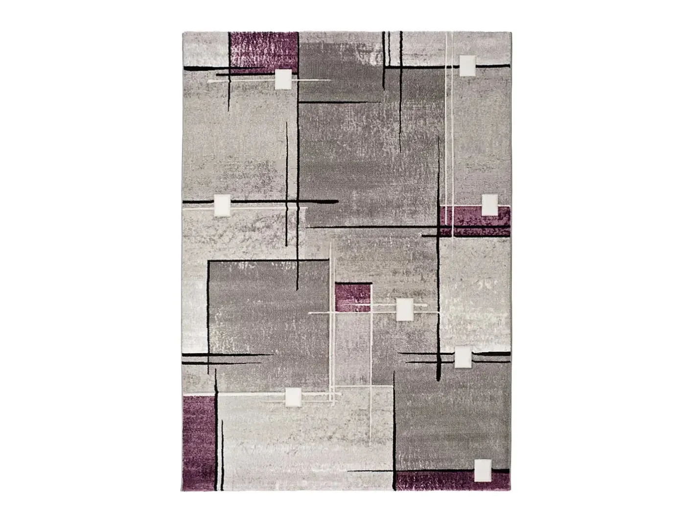 Alfombra De Salón-Alfombra interior - geométrico - lila / gris - 200 x 290 cm - DETROIT Gris / Violeta