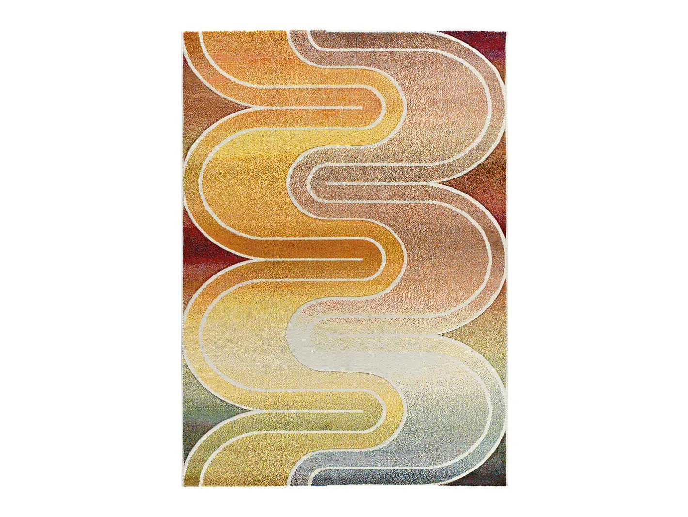 Discount Alfombra interior - geométrico - multicolor - 140 x 200 cm - SYBIL Naranja / Beige / Amarillo / Multicolor
