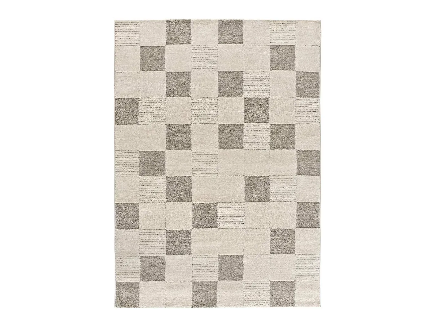 Alfombra De Salón-Alfombra interior - geométrico con relieve - - 80 x 150 cm - VERONA Crema