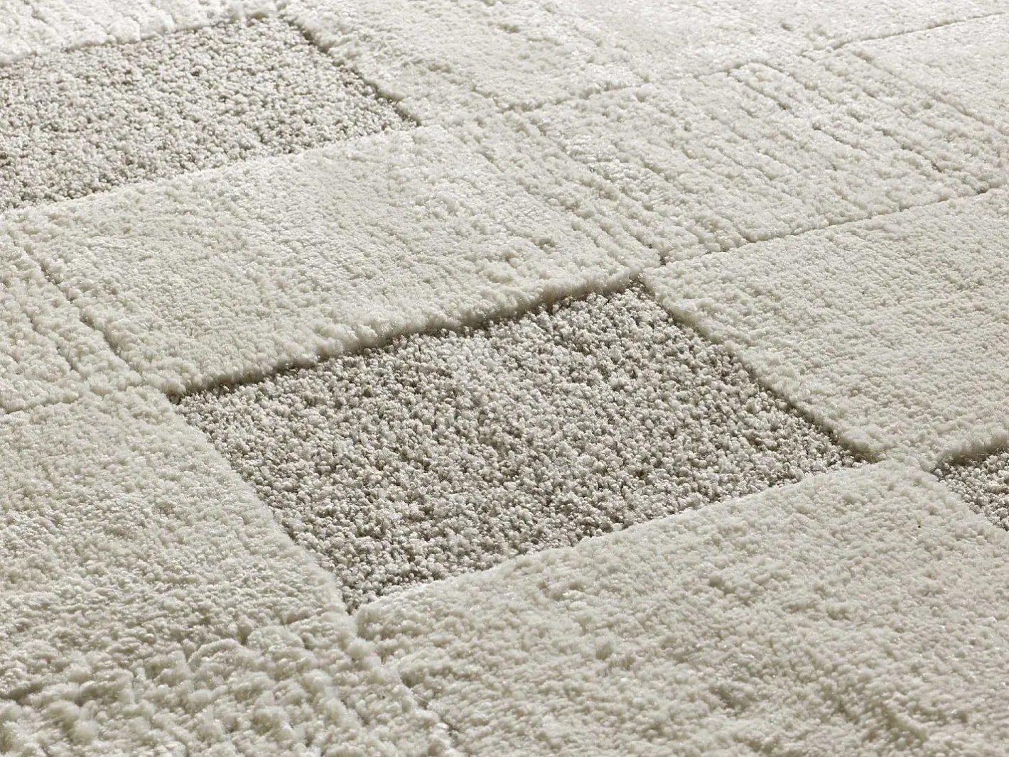 Alfombra De Salón-Alfombra interior - geométrico con relieve - - 80 x 150 cm - VERONA Crema
