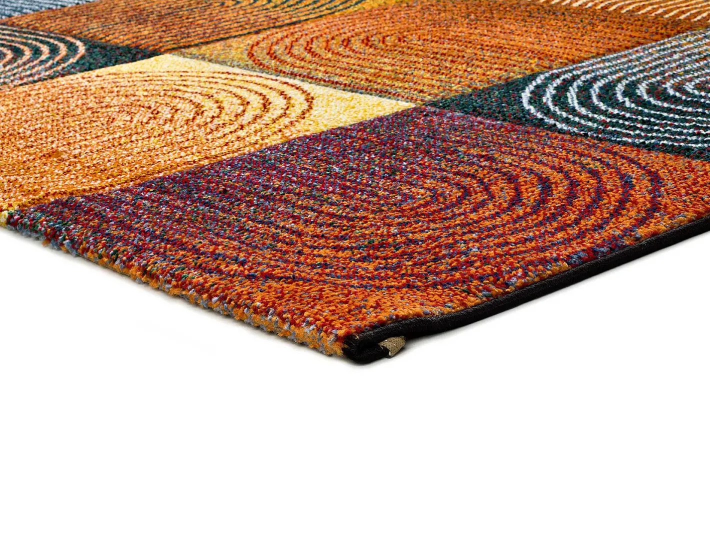 Alfombra interior - geométrico - multicolor - 160 x 230 cm - SYBIL Naranja / Azul / Amarillo / Multicolor Discount