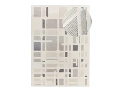Alfombra De Salón-Alfombra interior - geométrico con relieve - plata - 80 x 150 cm - FLORA Plateado