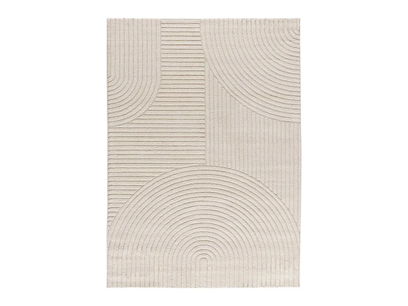 Alfombra De Salón-Alfombra interior - geométrico con relieve - - 160 x 230 cm - VERONA Crema