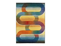 Alfombra interior - geométrico - multicolor - 120 x 170 cm - SYBIL Naranja / Violeta / Azul / Beige / Amarillo / Multicolor Clearance