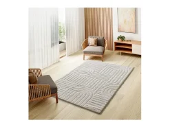 Discount Alfombra interior - geométrico con relieve - - 152 x 235 cm - JUNO Blanco