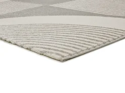 Alfombra interior - geométrico con relieve - plata - 160 x 230 cm - FLORA Plateado