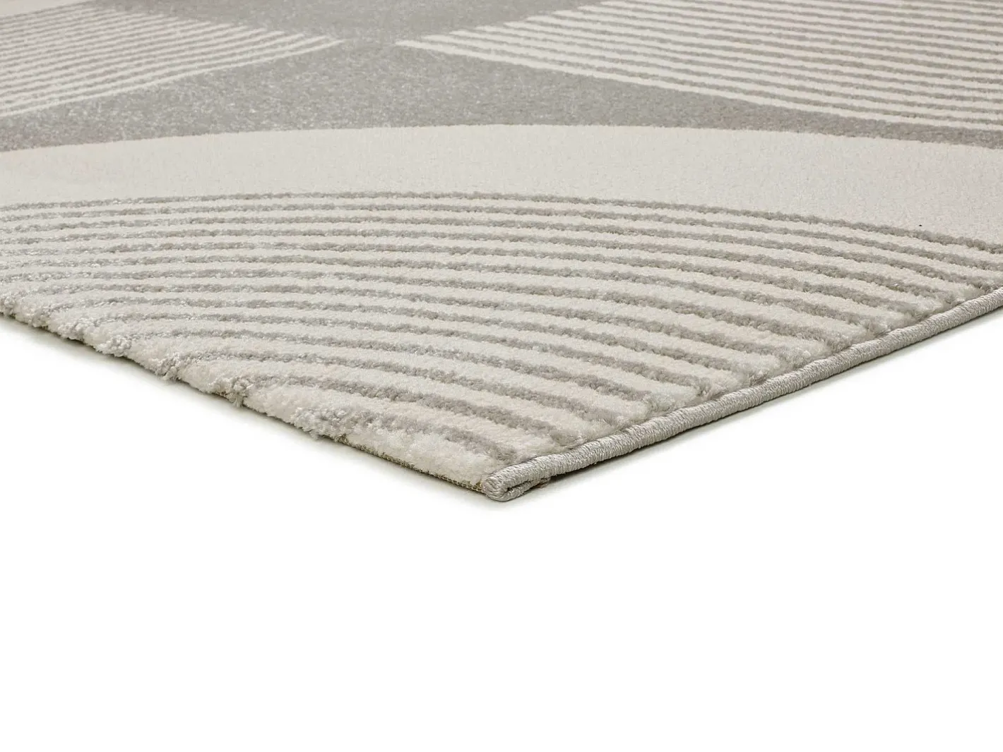 Alfombra interior - geométrico con relieve - plata - 160 x 230 cm - FLORA Plateado