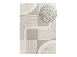 Alfombra interior - geométrico con relieve - plata - 160 x 230 cm - FLORA Plateado