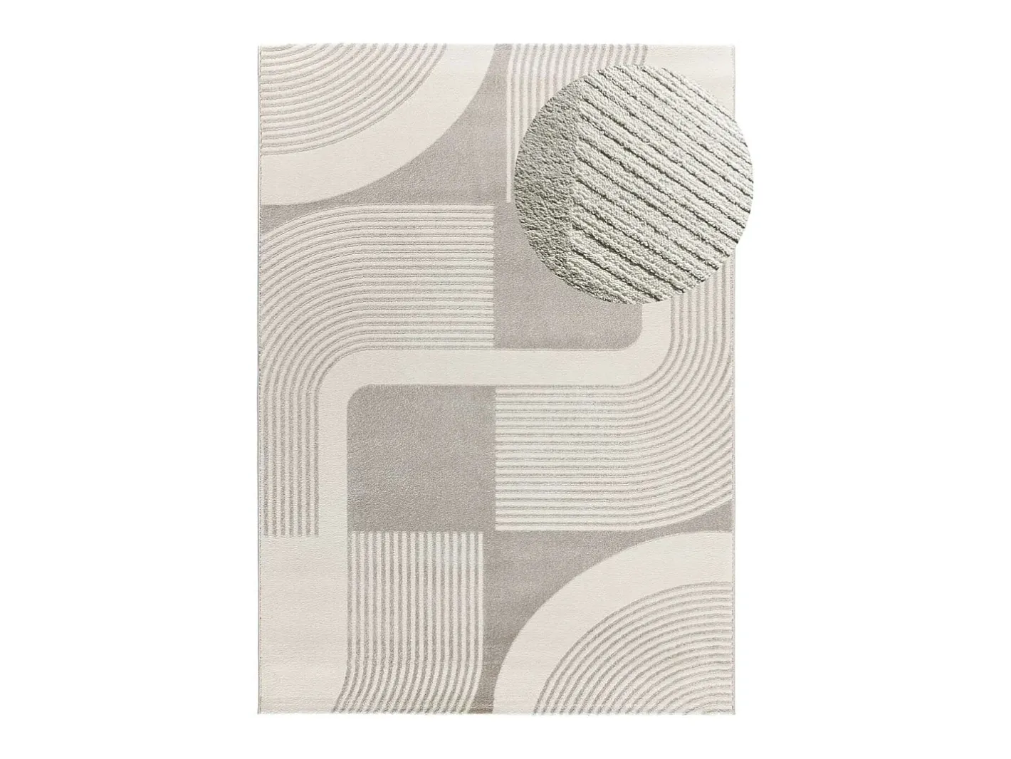 Alfombra interior - geométrico con relieve - plata - 160 x 230 cm - FLORA Plateado