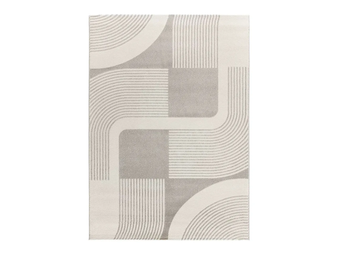 Alfombra interior - geométrico con relieve - plata - 200 x 290 cm - FLORA Plateado Online