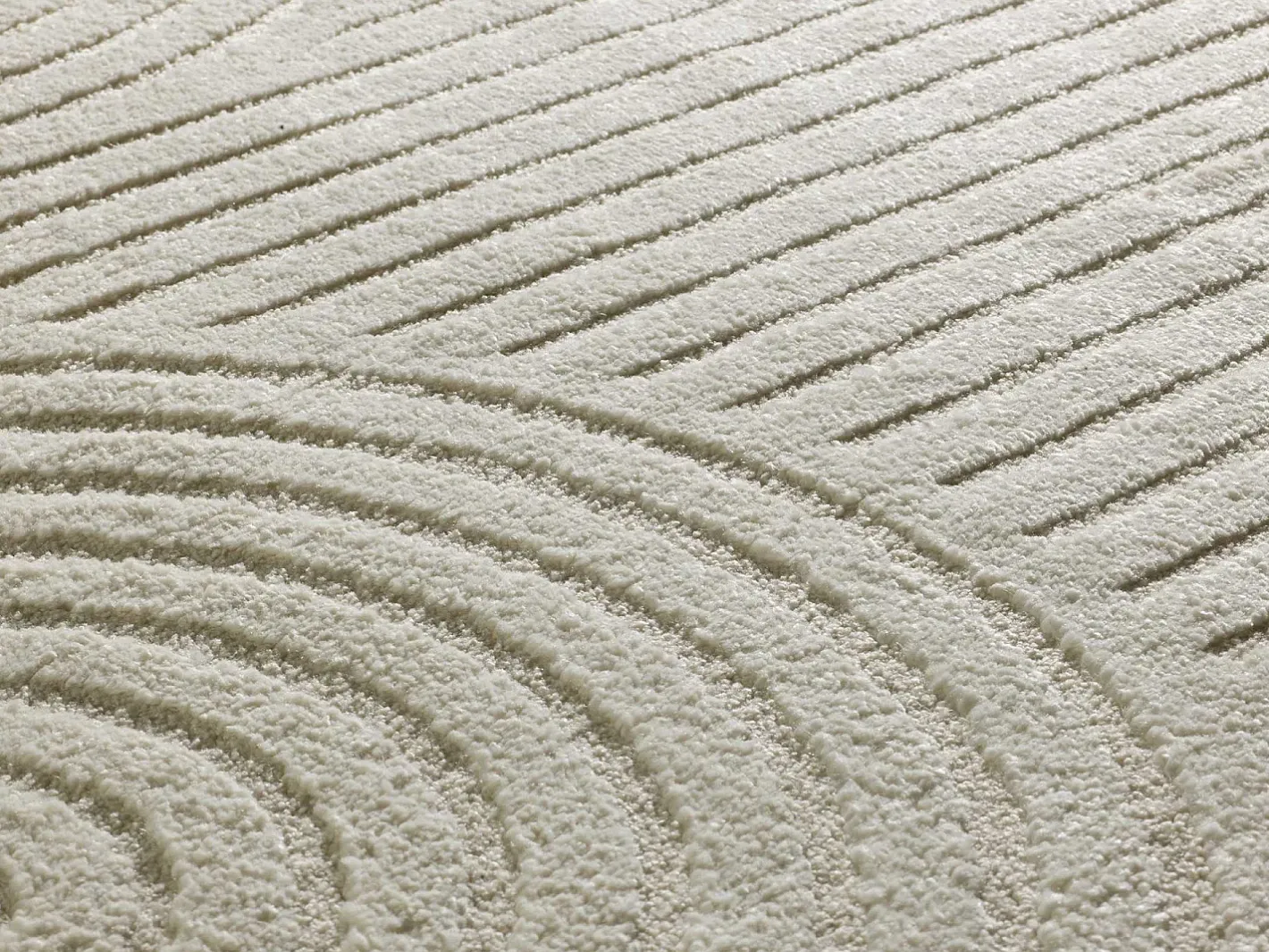 Alfombra interior - geométrico con relieve - - 120 x 170 cm - VERONA Crema Hot