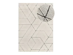 Alfombra interior - geométrico con relieve - blanco - 160 x 230 cm - TURIN Negro / Blanco Best