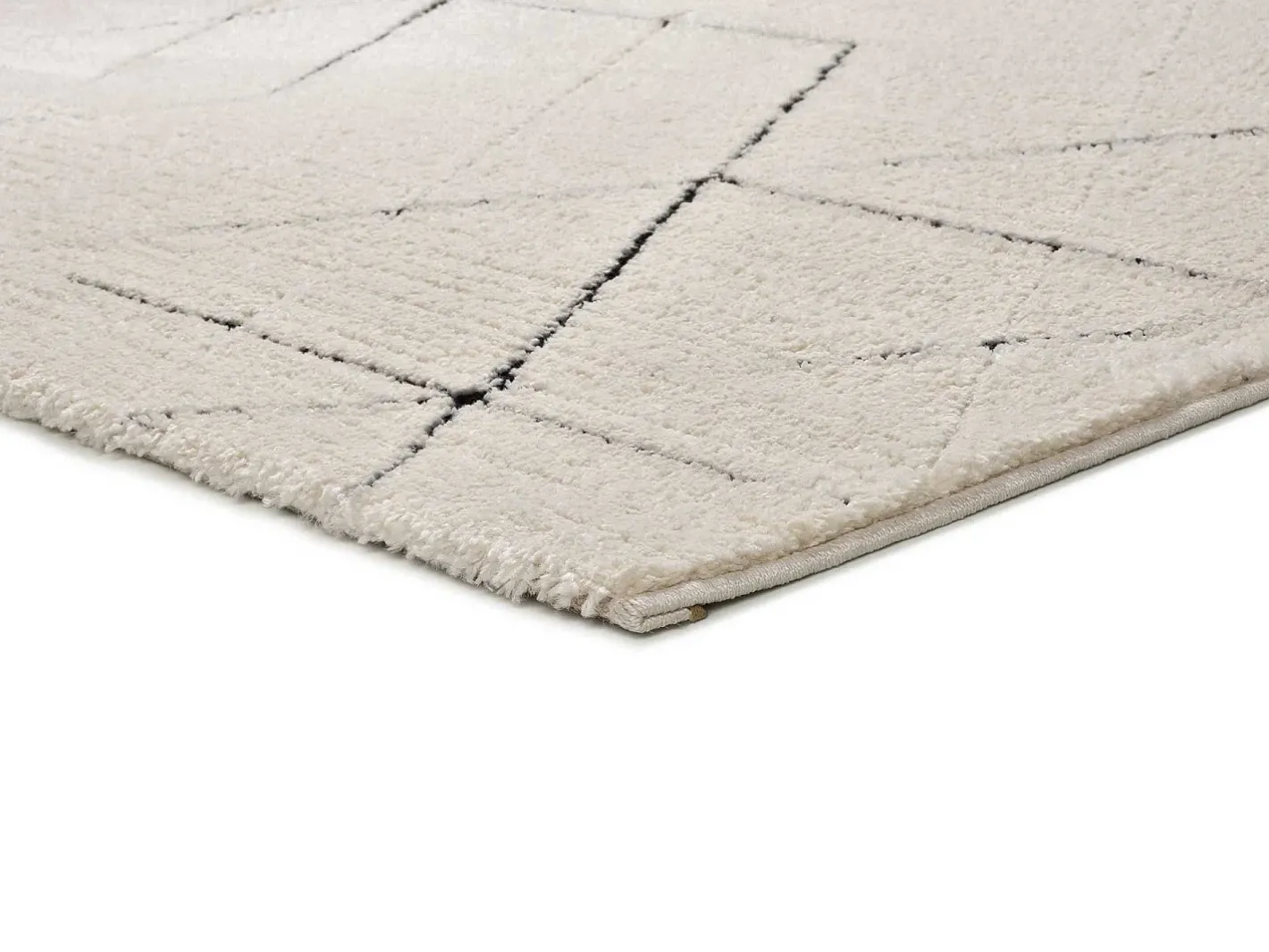Alfombra interior - geométrico con relieve - blanco - 160 x 230 cm - TURIN Negro / Blanco Best