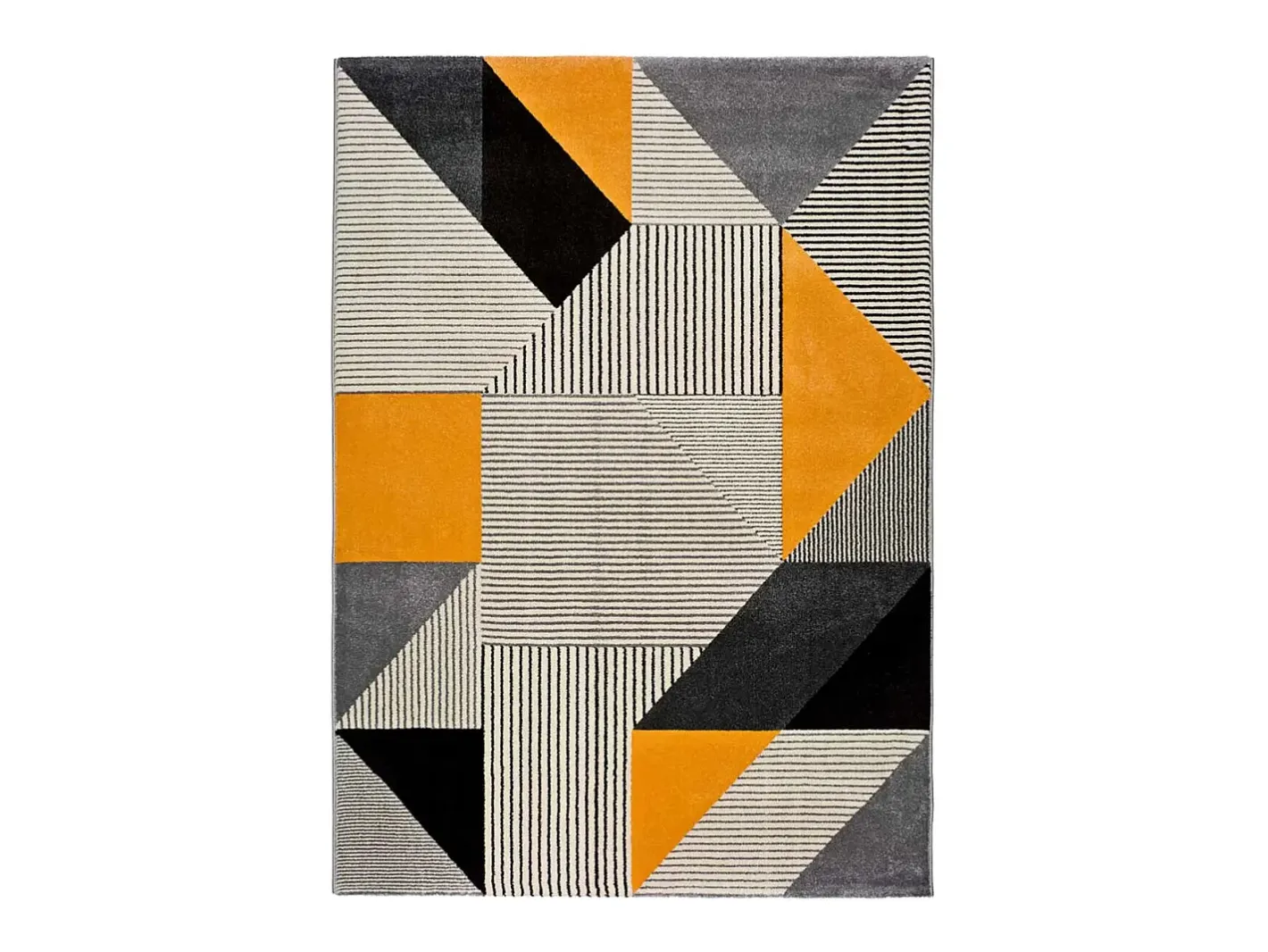 Alfombra De Salón-Alfombra interior - geométrico - gris - 160 x 230 cm - GLADYS Gris / Mostaza