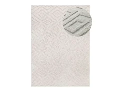 Alfombra interior - geométrico con relieve - crema - 80 x 150 cm - ESTILO Blanco