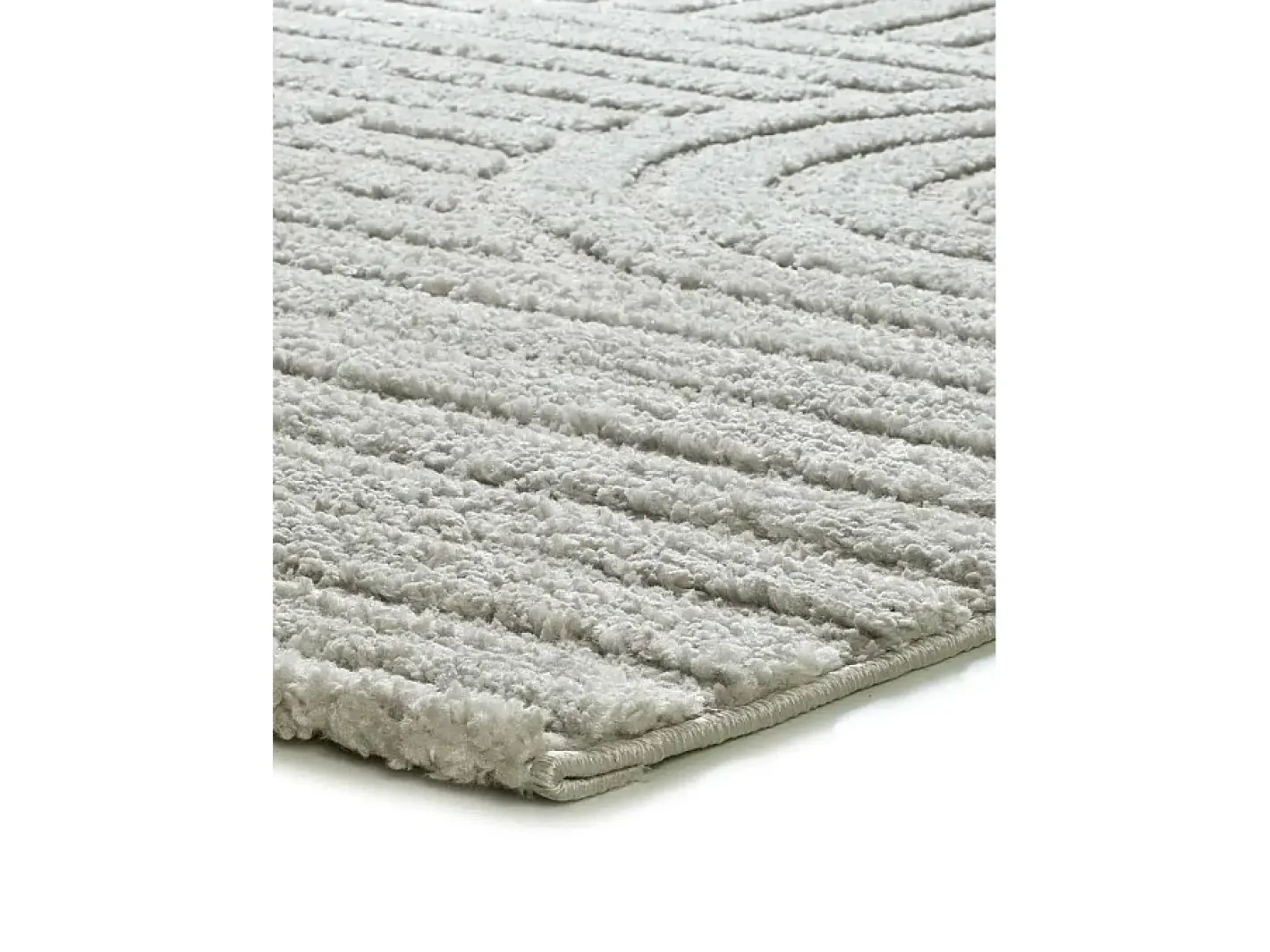 Alfombra interior - geométrico con relieve - gris - 126 x 190 cm - JUNO Gris claro Discount