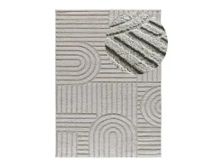 Alfombra interior - geométrico con relieve - gris - 126 x 190 cm - JUNO Gris claro Discount