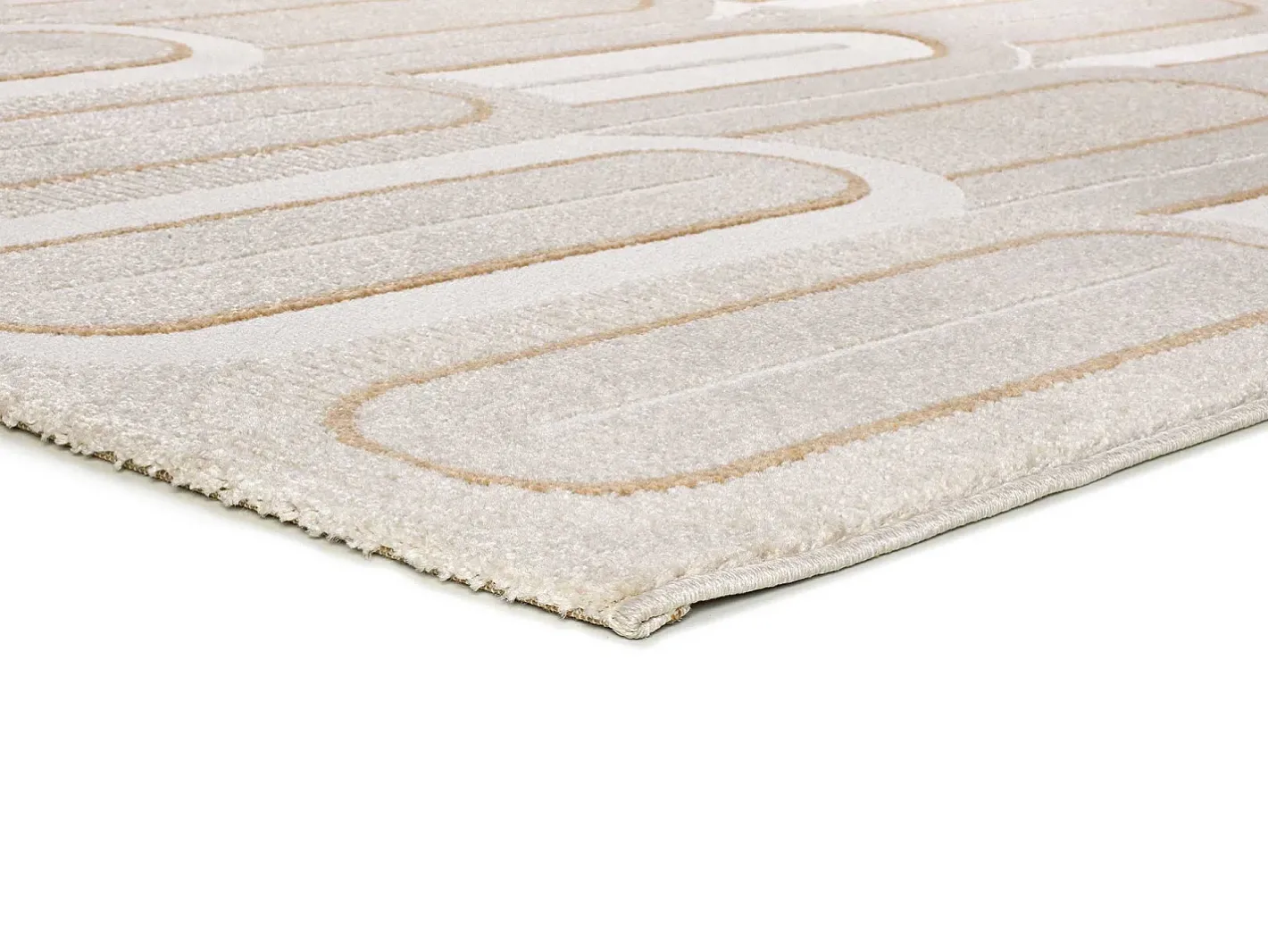 Alfombra interior - geométrico con relieve - - 80 x 150 cm - FLORA Blanco Hot