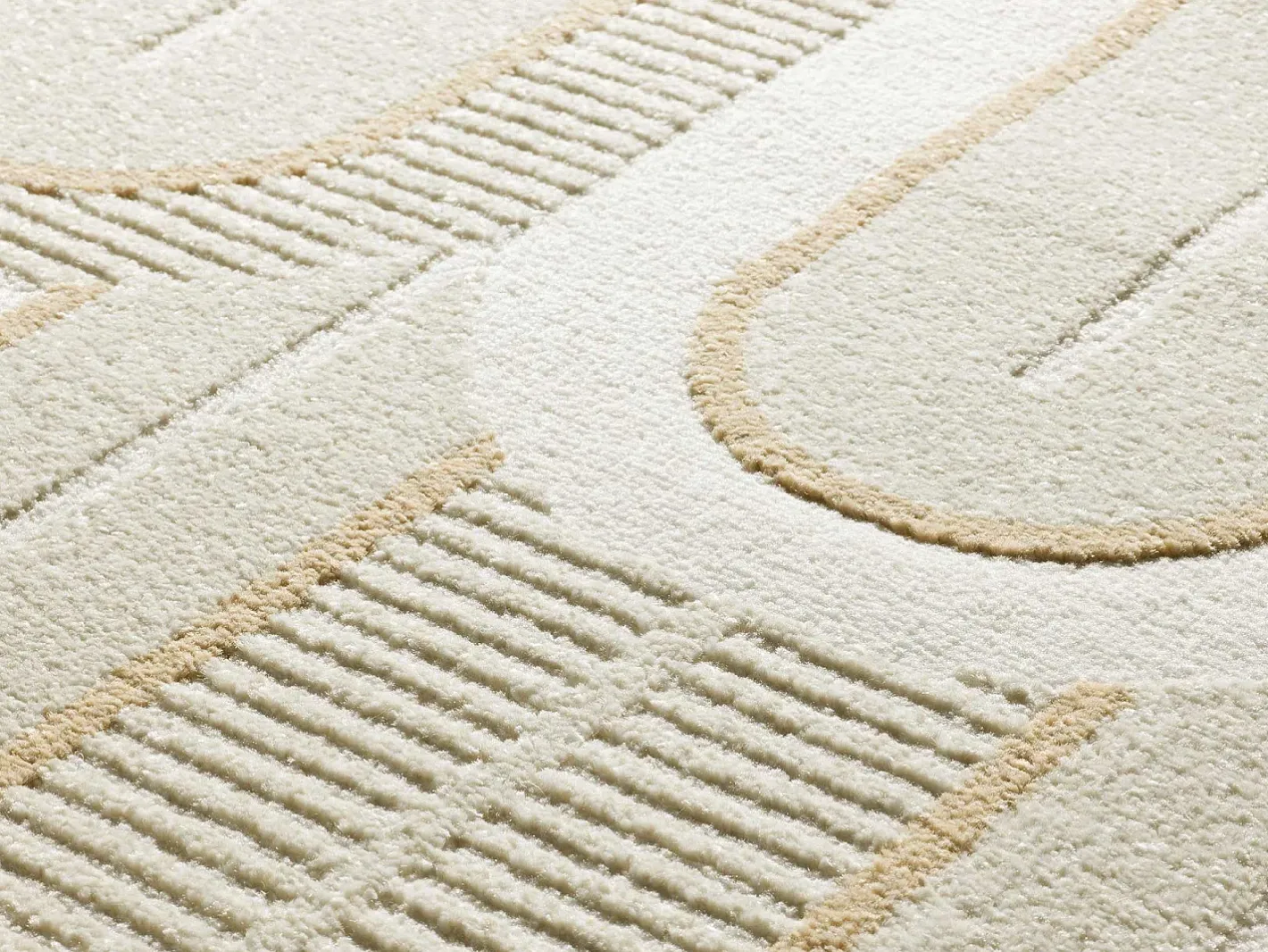 Alfombra interior - geométrico con relieve - - 80 x 150 cm - FLORA Blanco Hot