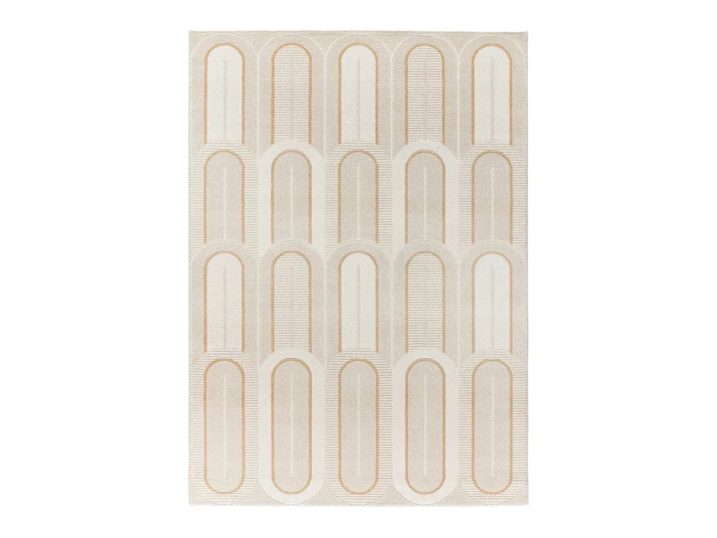 Alfombra interior - geométrico con relieve - - 80 x 150 cm - FLORA Blanco Hot