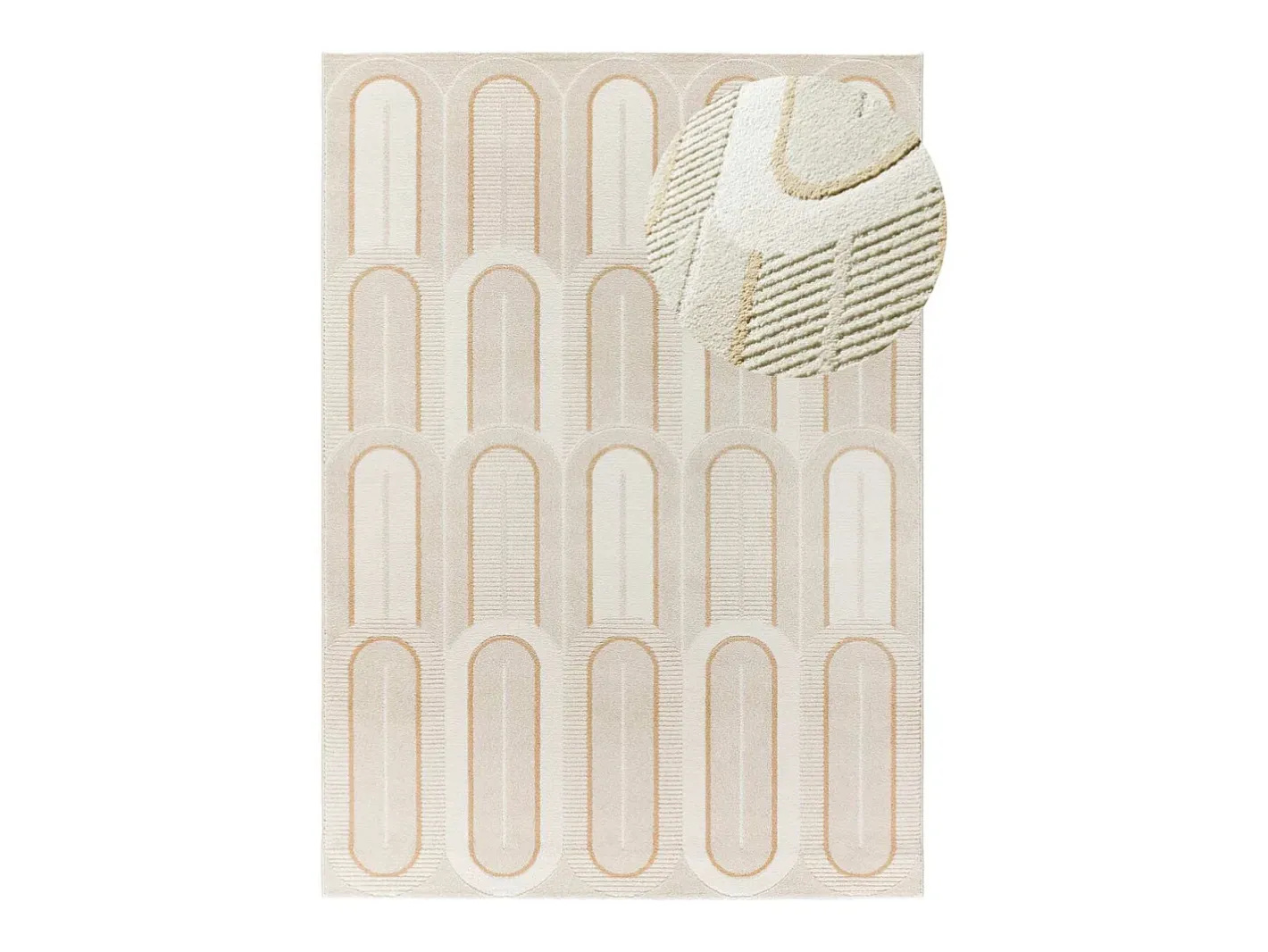 Alfombra interior - geométrico con relieve - - 80 x 150 cm - FLORA Blanco Hot