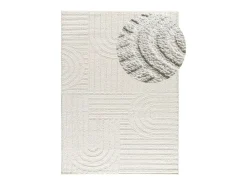 New Alfombra interior - geométrico con relieve - - 126 x 190 cm - JUNO Blanco