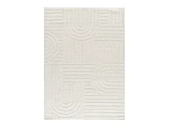 New Alfombra interior - geométrico con relieve - - 126 x 190 cm - JUNO Blanco