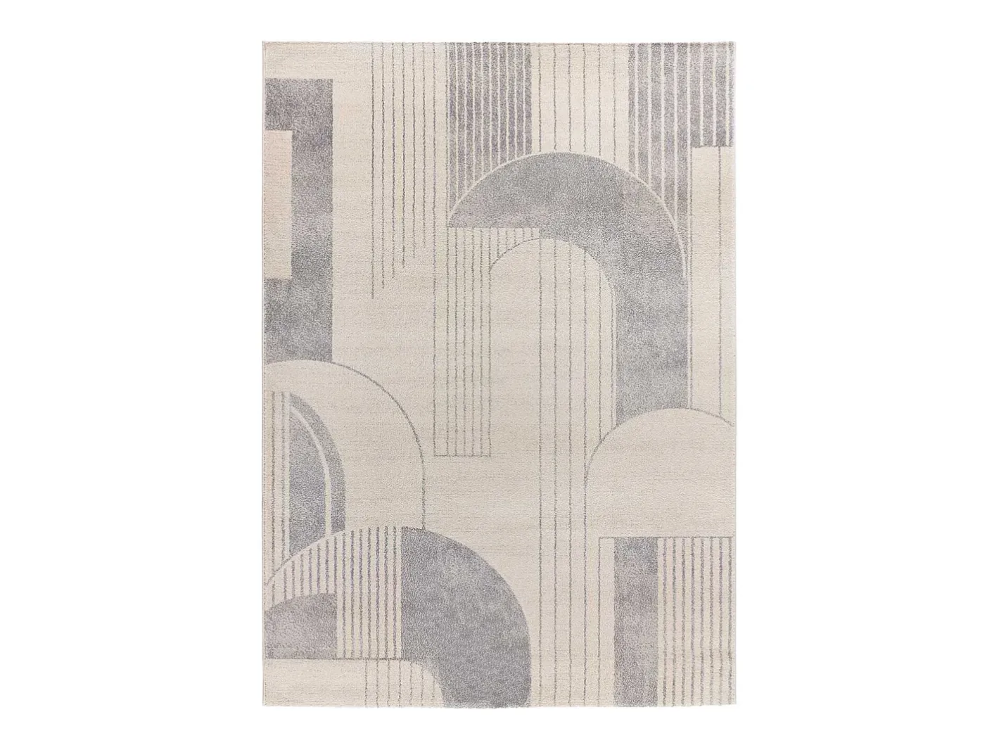 Alfombra De Salón-Alfombra interior - geométrico - beige / gris - 80 x 150 cm - PORTO Gris / Beige