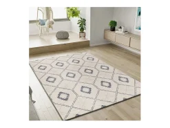 Alfombra De Salón-Alfombra interior - geométrico - / blanco - 133 x 190 cm - SIROCO Azul
