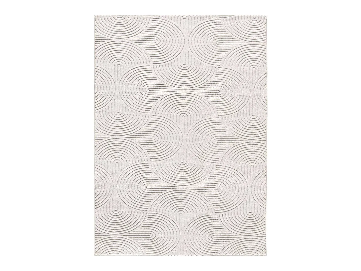 Alfombra interior - geométrico con relieve - crema - 120 x 170 cm - ESTILO Blanco Best