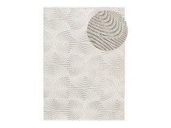 Alfombra interior - geométrico con relieve - crema - 120 x 170 cm - ESTILO Blanco Best