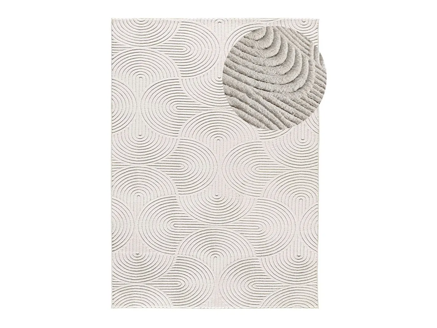 Alfombra interior - geométrico con relieve - crema - 120 x 170 cm - ESTILO Blanco Best