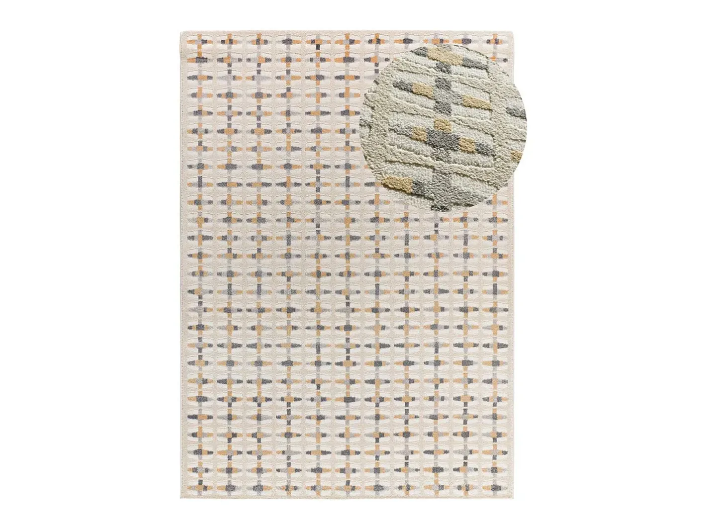 Sale Alfombra interior - geométrico con relieve - multicolor - 133 x 190 cm - BARESA Beige